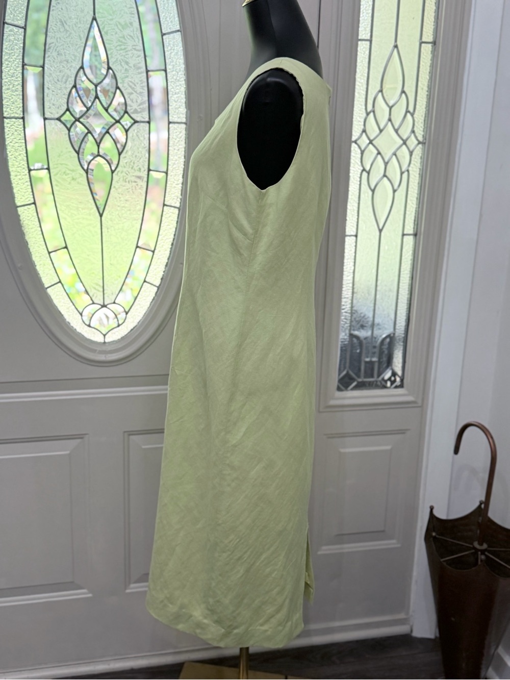 Jessica Howard Lime Green Linen Blend Midi Dress Size 14 - Picture 6 of 7